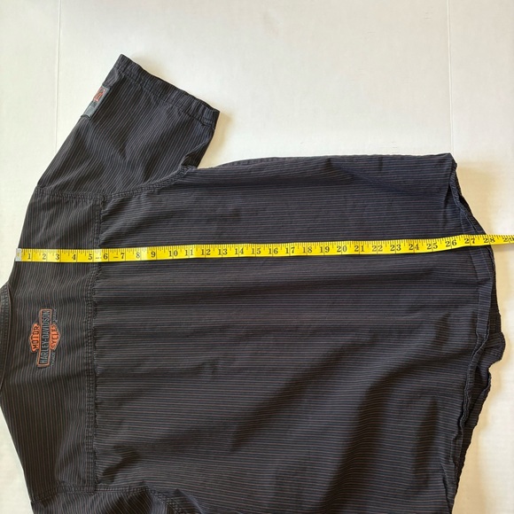 Harley-Davidson Pre-Luxe Black & Orange Pinstripe Button Up Shirt Men's Size M - Picture 10 of 10